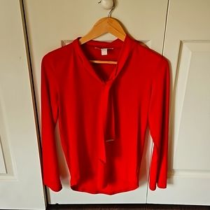 Michael kors xs vibrant red blouse